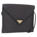 SAINT LAURENT Shoulder Bag PVC Leather Black Gold Auth 152971-1