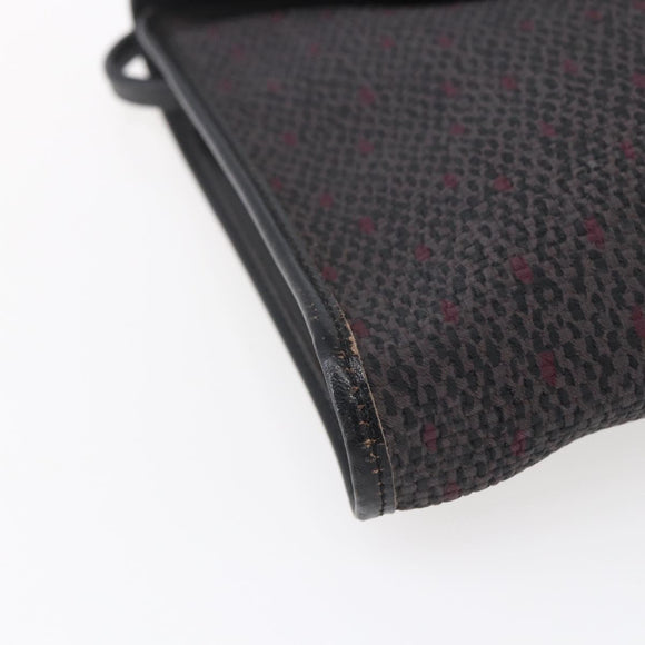 SAINT LAURENT Shoulder Bag PVC Leather Black Gold Auth 152971