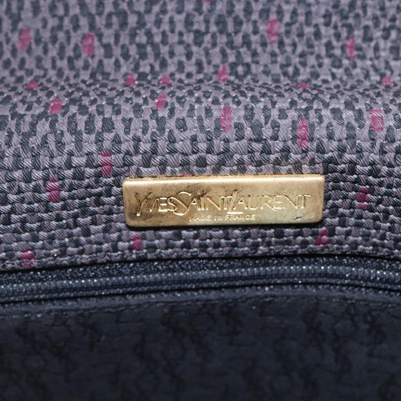 SAINT LAURENT Shoulder Bag PVC Leather Black Gold Auth 152971