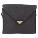 SAINT LAURENT Shoulder Bag PVC Leather Black Gold Auth 152971-13