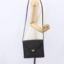 SAINT LAURENT Shoulder Bag PVC Leather Black Gold Auth 152971-21