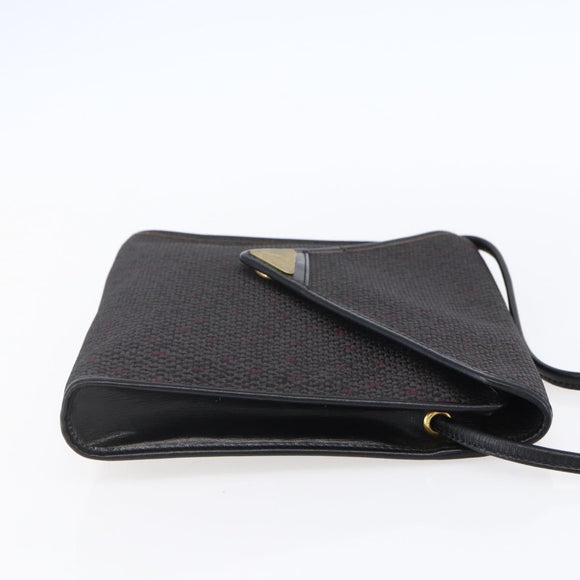 SAINT LAURENT Shoulder Bag PVC Leather Black Gold Auth 152971