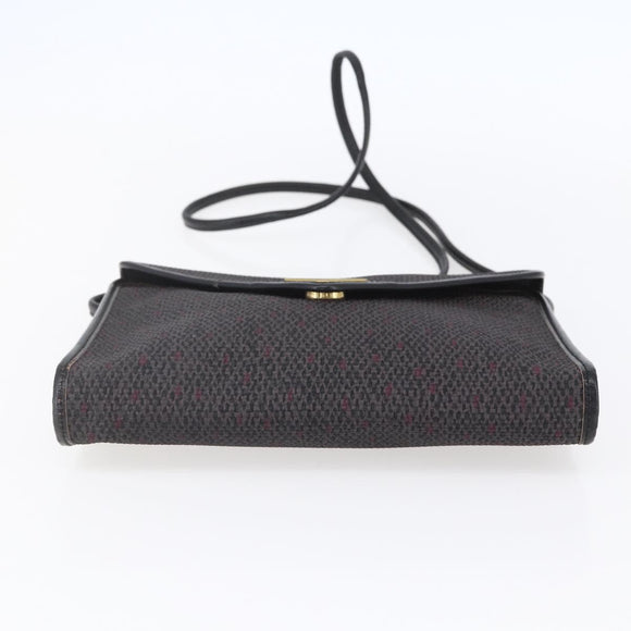 SAINT LAURENT Shoulder Bag PVC Leather Black Gold Auth 152971