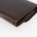 GUCCI Shoulder Bag Leather Brown Gold Auth 152976-16