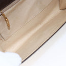 GUCCI Shoulder Bag Leather Brown Gold Auth 152976-10
