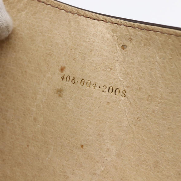 GUCCI Shoulder Bag Leather Brown Gold Auth 152976