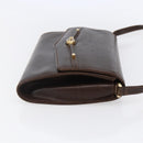 GUCCI Shoulder Bag Leather Brown Gold Auth 152976-4