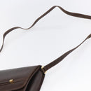 GUCCI Shoulder Bag Leather Brown Gold Auth 152976-14