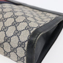 GUCCI GG Supreme Sherry Line Clutch Bag PVC Navy 37 014 2125 Auth 152977-15