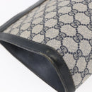 GUCCI GG Supreme Sherry Line Clutch Bag PVC Navy 37 014 2125 Auth 152977-16