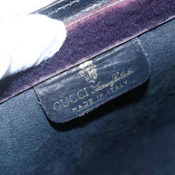 GUCCI GG Supreme Sherry Line Clutch Bag PVC Navy 37 014 2125 Auth 152977