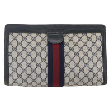 GUCCI GG Supreme Sherry Line Clutch Bag PVC Navy 37 014 2125 Auth 152977 - 0