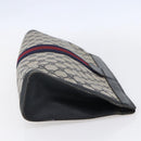GUCCI GG Supreme Sherry Line Clutch Bag PVC Navy 37 014 2125 Auth 152977-4