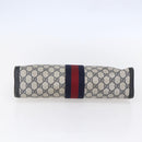 GUCCI GG Supreme Sherry Line Clutch Bag PVC Navy 37 014 2125 Auth 152977-6