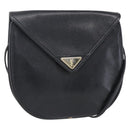 SAINT LAURENT Shoulder Bag Leather Black Gold Auth 152979-1