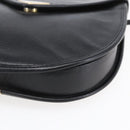 SAINT LAURENT Shoulder Bag Leather Black Gold Auth 152979-9