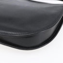 SAINT LAURENT Shoulder Bag Leather Black Gold Auth 152979-15