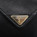 SAINT LAURENT Shoulder Bag Leather Black Gold Auth 152979-17