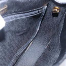 SAINT LAURENT Shoulder Bag Leather Black Gold Auth 152979-19