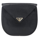 SAINT LAURENT Shoulder Bag Leather Black Gold Auth 152979-13