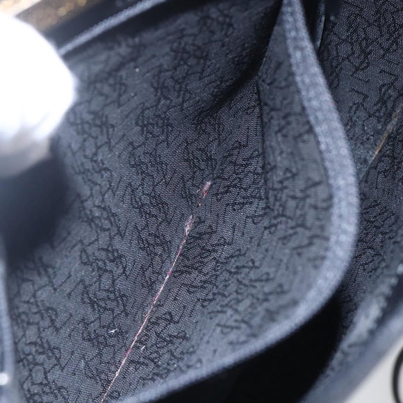 SAINT LAURENT Shoulder Bag Leather Black Gold Auth 152979