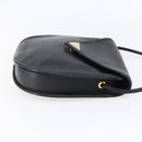 SAINT LAURENT Shoulder Bag Leather Black Gold Auth 152979-4