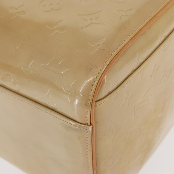 LOUIS VUITTON Monogram Vernis Mercer Boston Bag Beige M91000 LV Auth 152986