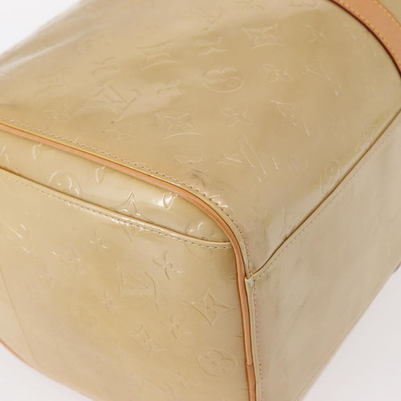 LOUIS VUITTON Monogram Vernis Mercer Boston Bag Beige M91000 LV Auth 152986