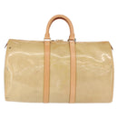 LOUIS VUITTON Monogram Vernis Mercer Boston Bag Beige M91000 LV Auth 152986-2