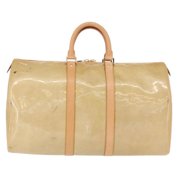 LOUIS VUITTON Monogram Vernis Mercer Boston Bag Beige M91000 LV Auth 152986 - 0