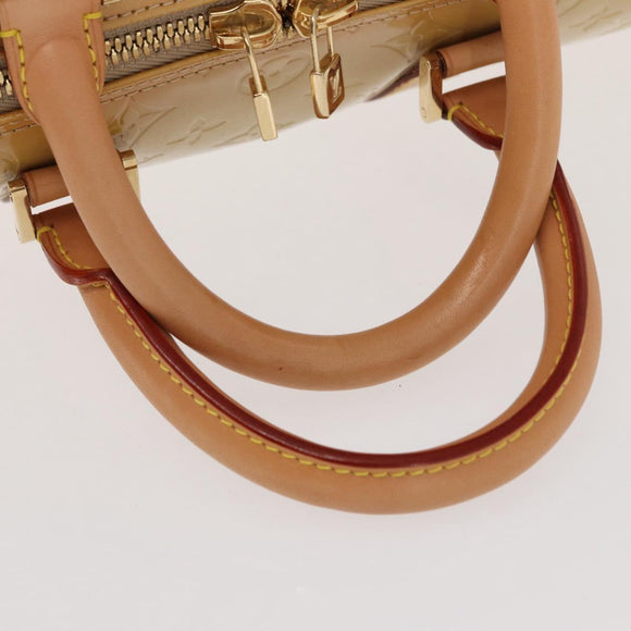 LOUIS VUITTON Monogram Vernis Mercer Boston Bag Beige M91000 LV Auth 152986