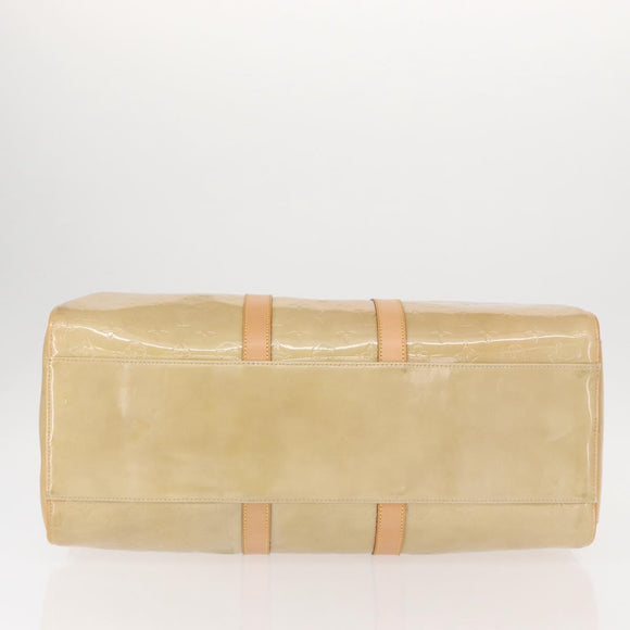 LOUIS VUITTON Monogram Vernis Mercer Boston Bag Beige M91000 LV Auth 152986