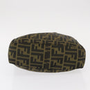 FENDI Zucca Canvas Hand Bag Black Brown Silver Auth 152992-6