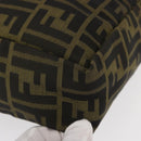 FENDI Zucca Canvas Hand Bag Black Brown Silver Auth 152992-10