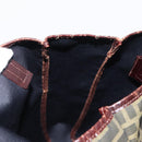 FENDI Zucca Canvas Hand Bag Black Brown Silver Auth 152992-18