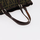 FENDI Zucca Canvas Hand Bag Black Brown Silver Auth 152992-8