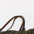 FENDI Zucca Canvas Hand Bag Black Brown Silver Auth 152992-9