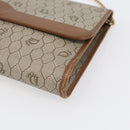 Christian Dior Honeycomb Canvas Chain Shoulder Bag PVC Beige Gold Auth 152993-9