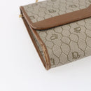 Christian Dior Honeycomb Canvas Chain Shoulder Bag PVC Beige Gold Auth 152993-14