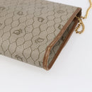 Christian Dior Honeycomb Canvas Chain Shoulder Bag PVC Beige Gold Auth 152993-15