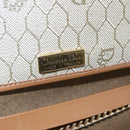 Christian Dior Honeycomb Canvas Chain Shoulder Bag PVC Beige Gold Auth 152993-10