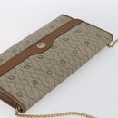 Christian Dior Honeycomb Canvas Chain Shoulder Bag PVC Beige Gold Auth 152993-6