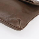 CELINE Shoulder Bag Leather Brown Gold Auth 152994-9