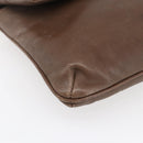 CELINE Shoulder Bag Leather Brown Gold Auth 152994-14