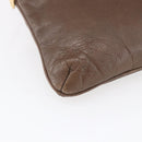 CELINE Shoulder Bag Leather Brown Gold Auth 152994-16