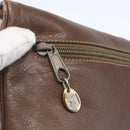 CELINE Shoulder Bag Leather Brown Gold Auth 152994-17