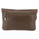 CELINE Shoulder Bag Leather Brown Gold Auth 152994-2