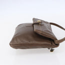 CELINE Shoulder Bag Leather Brown Gold Auth 152994-4