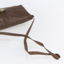 CELINE Shoulder Bag Leather Brown Gold Auth 152994-7