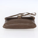 CELINE Shoulder Bag Leather Brown Gold Auth 152994-5